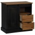 Aparador HALDEN con puerta corredera negro 80x40x80