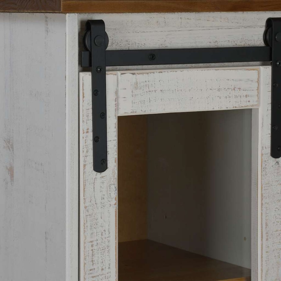 Vinoteca  HALDEN con botelleros y puerta corredera blanco