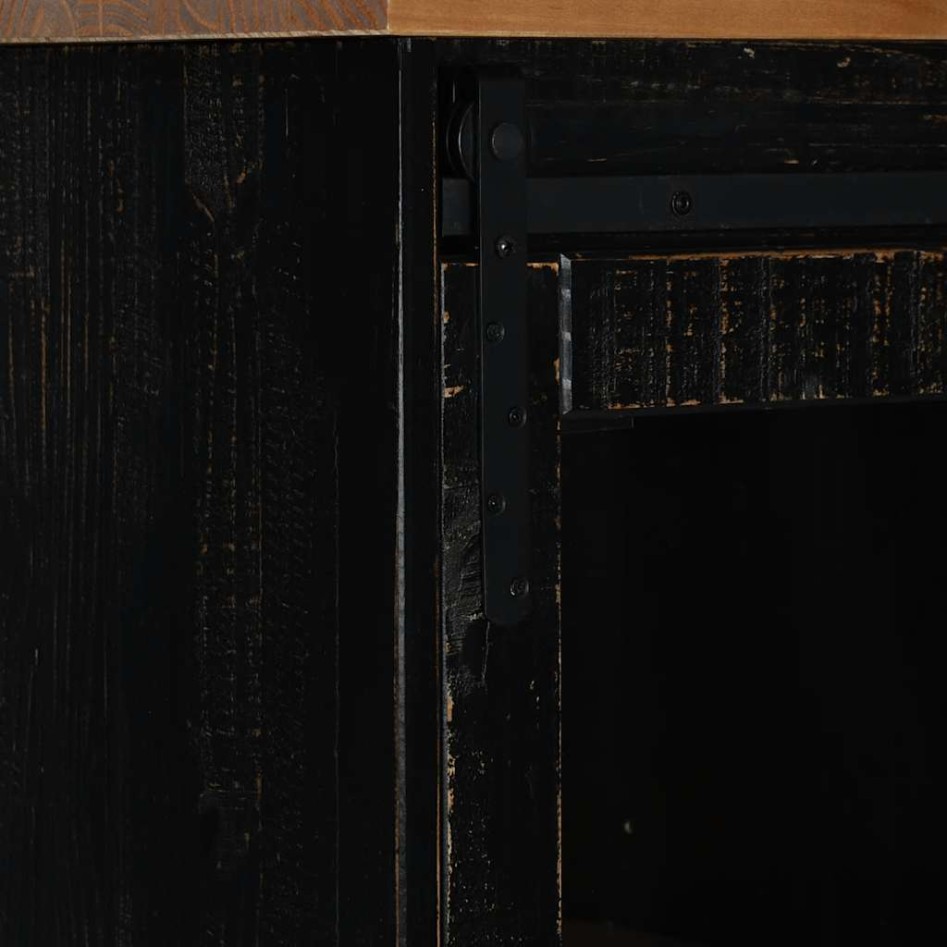 Vinoteca  HALDEN con botelleros y puerta corredera negro