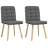 Sillas de comedor 2 unidades tela gris