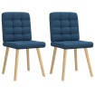 Sillas de comedor 2 unidades tela azul