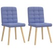 Sillas de comedor 2 uds tela azul jeans