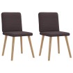 Sillas de comedor 2 unidades tela marrón oscuro