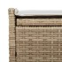 Banco de almacenaje con cojín beige 100 cm ratán