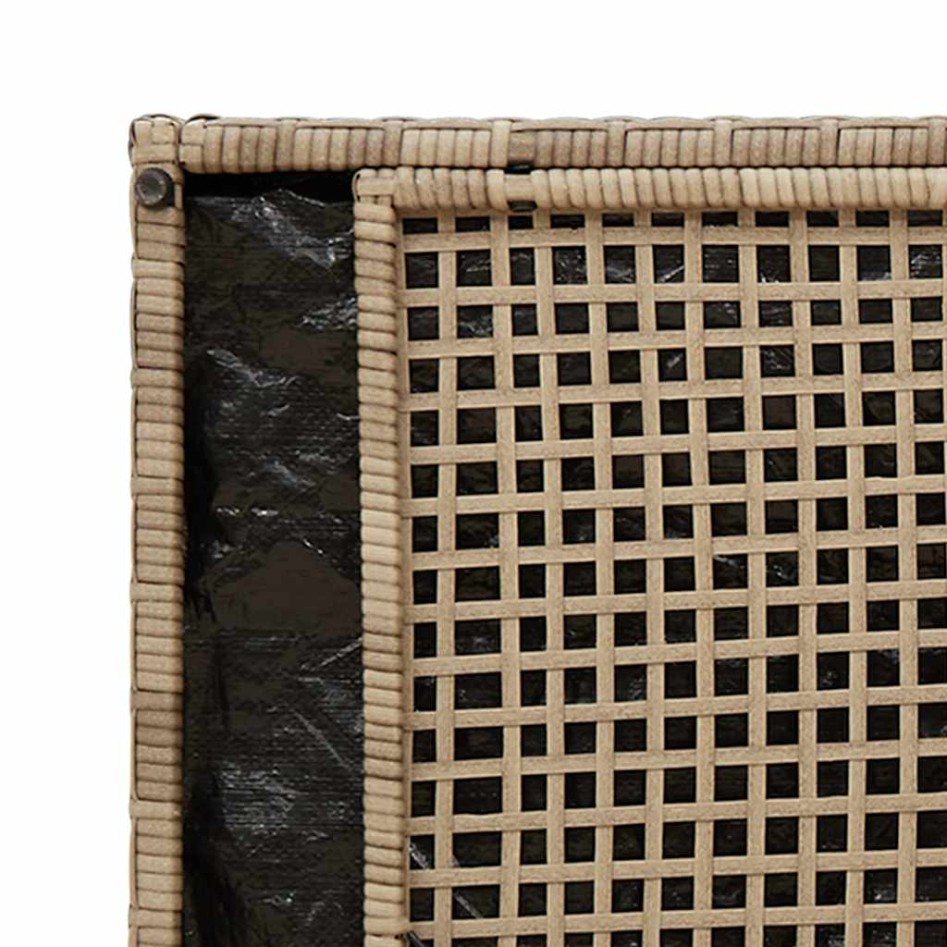 Banco de almacenaje con cojín beige 100 cm ratán