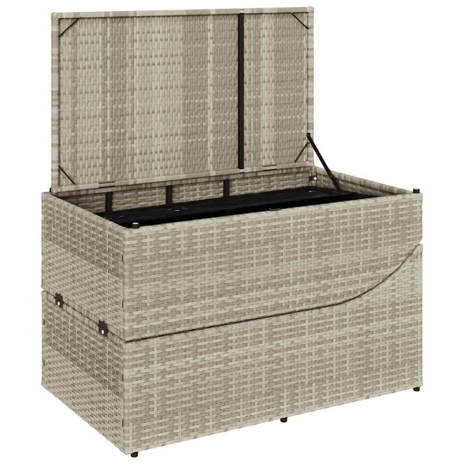 Tumbona plegable con cojín y espacio gris claro ratán