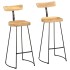 Taburetes de barra 2 uds 49x43x103 cm madera maciza de