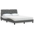 Cama con colchón tela gris oscuro 140x190