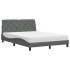 Cama con colchón tela gris oscuro 140x190