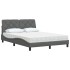 Cama con colchón tela gris oscuro 140x190