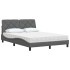 Cama con colchón tela gris oscuro 140x200
