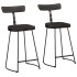 Taburetes de barra 2 uds negro 49x43x88 cm madera maciza