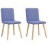 Sillas de comedor 2 uds tela azul