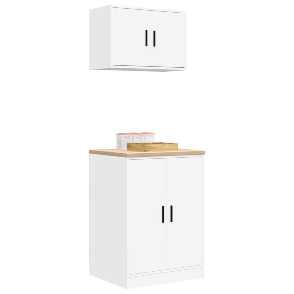 Armarios 2 uds para garaje madera de ingeniería