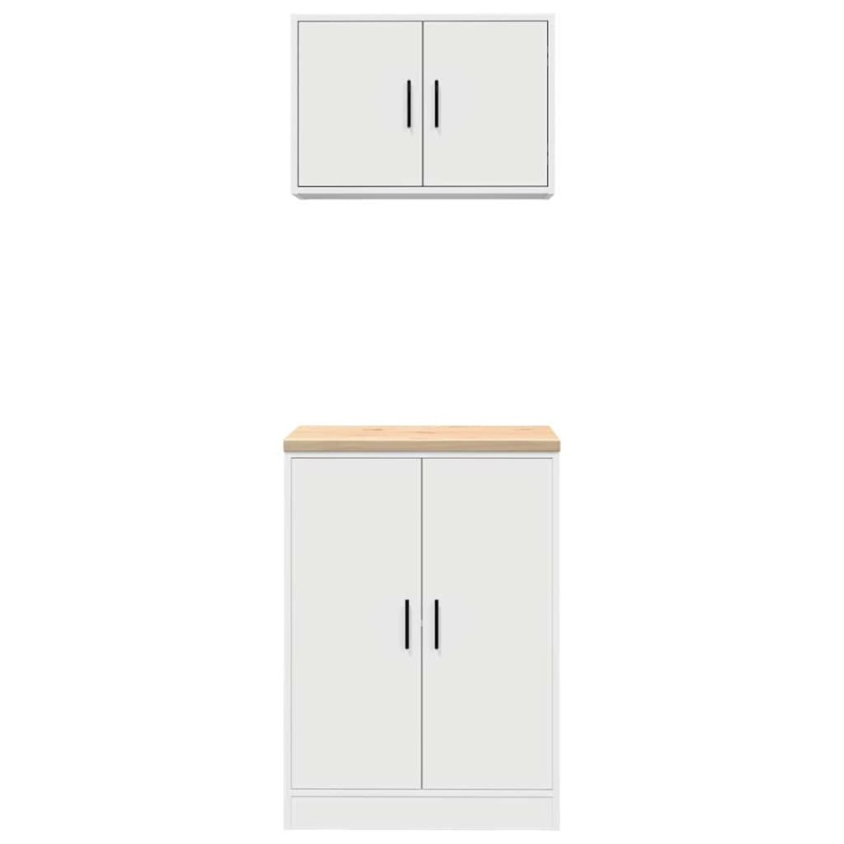 Armarios 2 uds para garaje madera de ingeniería