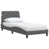Cama con colchón tela gris oscuro 80x200