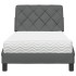Cama con colchón tela gris oscuro 80x200