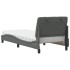 Cama con colchón tela gris oscuro 80x200