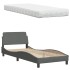 Cama con colchón tela gris oscuro 80x200