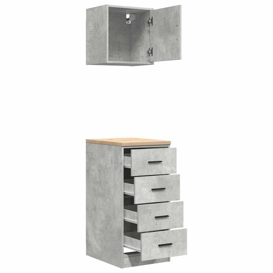 Armarios 2 uds para garaje madera de ingeniería ris