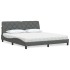 Cama con colchón de tela gris oscuro 180x200