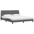Cama con colchón de tela gris oscuro 180x200