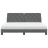 Cama con colchón de tela gris oscuro 180x200