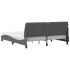 Cama con colchón de tela gris oscuro 180x200