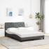Cama con colchón tela gris oscuro 120x200