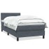 Cama box spring con colchón terciopelo gris oscuro 80x210