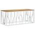 Mesa de centro acero inoxidable y madera maciza acacia