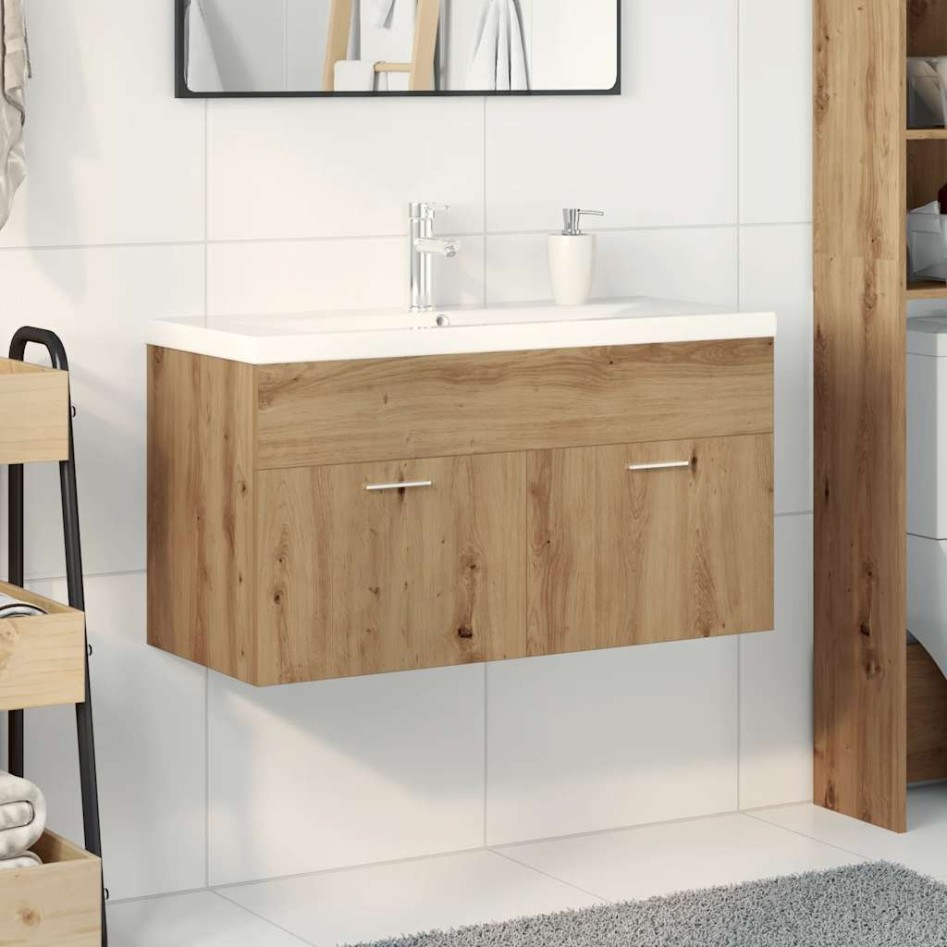 Mueble para lavabo con lavabo empotrado artesanal de