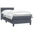 Cama box spring con colchón terciopelo gris oscuro 80x220