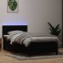 Cama box spring con colchón cuero sintético negro 90x210