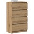 Aparador de madera de ingeniería roble artisan 60x35x98,5