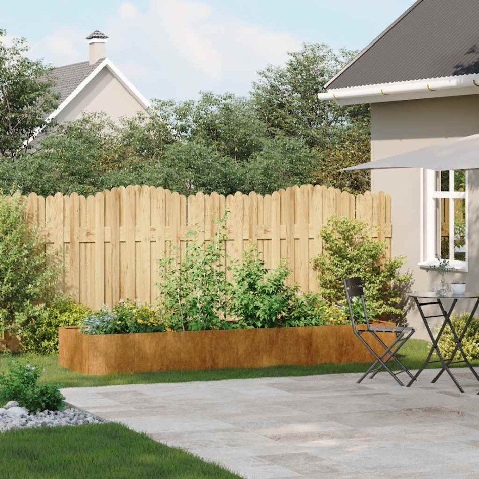 Jardinera oxidada 280x80x40 cm acero