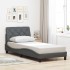 Estructura de cama sin colchón tela gris oscuro 80x200