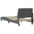 Estructura de cama sin colchón tela gris oscuro 80x200