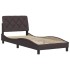 Estructura de cama sin colchón tela marrón oscuro 90x200