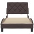 Estructura de cama sin colchón tela marrón oscuro 90x200