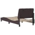 Estructura de cama sin colchón tela marrón oscuro 90x200