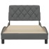Estructura de cama sin colchón tela gris oscuro 90x200