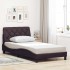 Estructura de cama sin colchón tela marrón oscuro 100x200