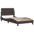 Estructura de cama sin colchón tela marrón oscuro 100x200