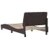 Estructura de cama sin colchón tela marrón oscuro 100x200
