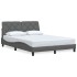 Estructura de cama sin colchón tela gris oscuro 120x200