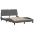 Estructura de cama sin colchón tela gris oscuro 120x200