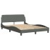 Cama sin colchón tela gris oscuro 140x190