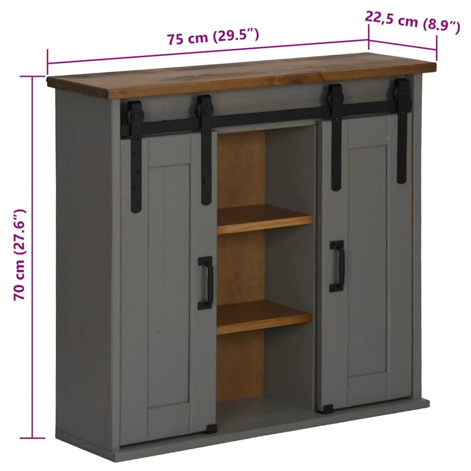 Armario colgante HALDEN 2 puerta correderas 75x22,5x70 cm