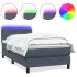 Cama box spring con colchón terciopelo gris oscuro 90x210